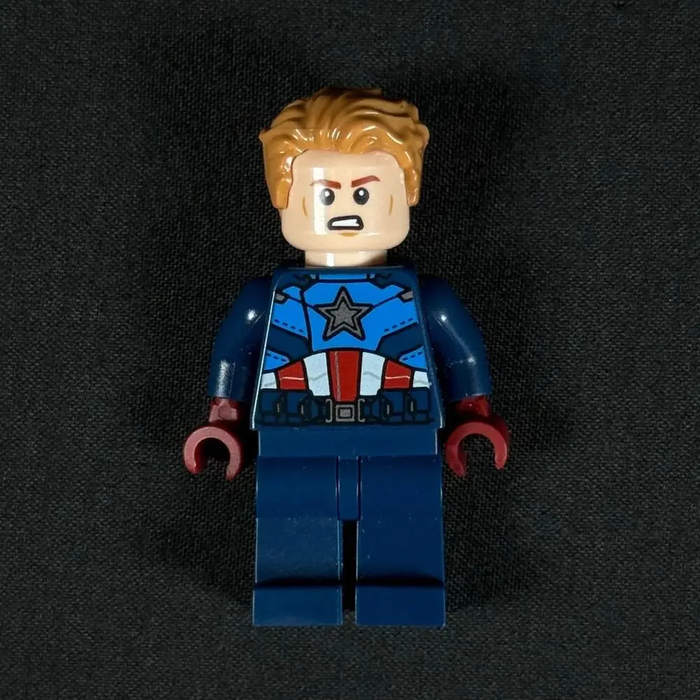 Lego Captain America Dark Blue Suit Avengers Super Heroes Minifigure